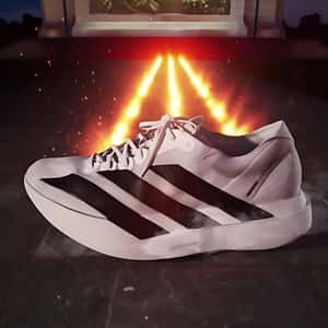 Running Shoe Drifting at the Monument in fake-out-of-home promotional ad of Adidas