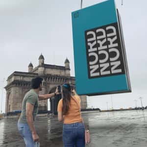 Phone Box Lifted By Claw in fake-out-of-home ad of OnePlus