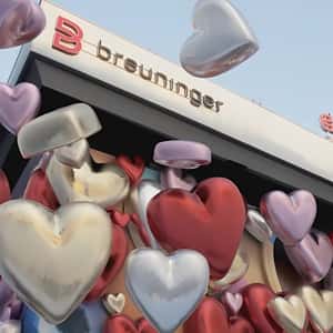 Colorful Hearts Float in fake-out-of-home ad of Breuninger