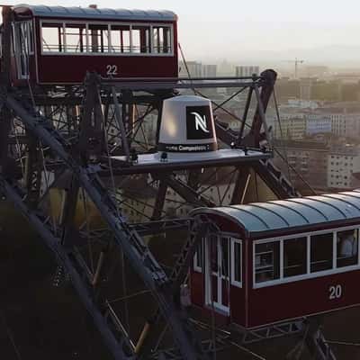 Coffee Capsule Ferris Wheel in fake-out-of-home ad of Nespresso