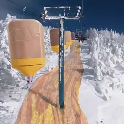 Luminizer Glides Like Chair Lifts in a fake-out-of-home ad of Urban Decay