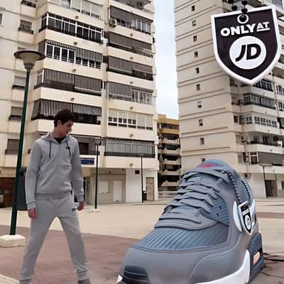 Sports Shoes Lands at an Open Space in a fake-out-of-home ad of JD Sports