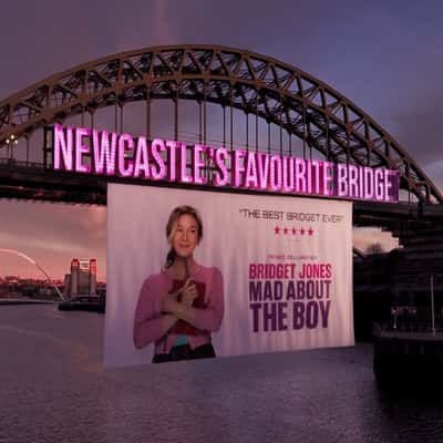 Poster Unveils at the Bridge in a fake-out-of-home ad of Universal Pictures