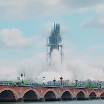 Tower Soar Like Rocket in a fake-out-of-home ad of Quoifaireabordeaux