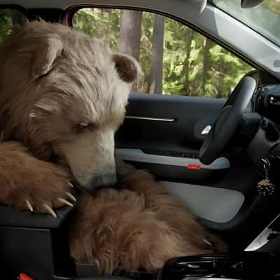 Grizzly Bear Falls Asleep in a fake-out-of-home ad of Citroën