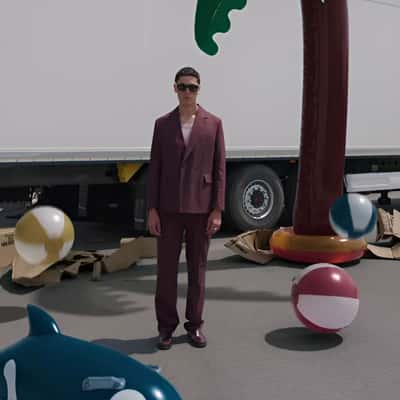 Inflatables Pops From Boxes in a fake-out-of-home ad of Drykorn