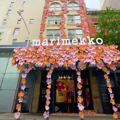 Blooming Flowers Climb at Store in a fake-out-of-home ad of Marimekko