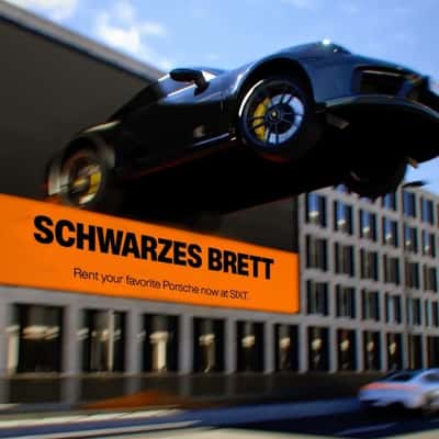 Car Jumps from the Digital Screen in a fake-out-of-home ad of SIXT