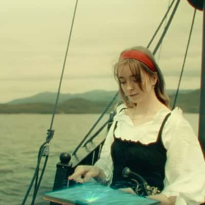 Woman Escaping From Pirates in a fake-out-of-home ad of PUB G Mobile