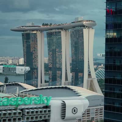Spider Comes Out From Portal in a fake-out-of-home ad of Kaspersky