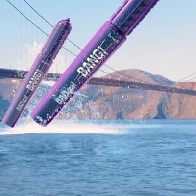 Mascaras Leaps Out From the Waters in a fake-out-of-home ad of Benefit