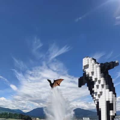 Dragon Emerges From River in a fake-out-of-home ad of Dragon’s Den