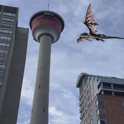Dragon Flies Across the City in a fake-out-of-home ad of Dragon’s Den