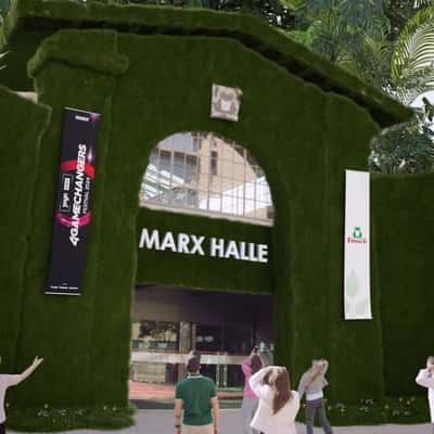 Green Moss Covers Building Facade in a fake-out-of-home ad of 4GAMECHANGERS