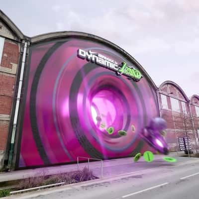 Industrial Building Transforms Into Portal in a fake-out-of-home ad of Nike