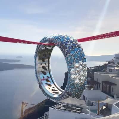 Ring Glides on Red Lace in a fake-out-of-home ad of Anna Maria Mazaraki