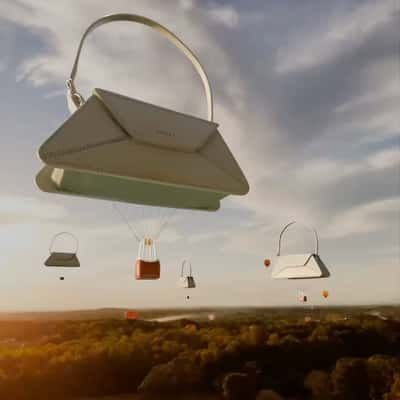 Hand Bag Hot Air Balloons in a fake-out-of-home ad of Zivera