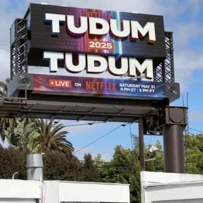 Rotating 3D Signage on Parking Garage in a fake-out-of-home ad of Netflix