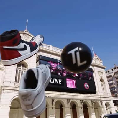 Shoe Box Releases Shoes on Capsules in a fake-out-of-home ad of The Line