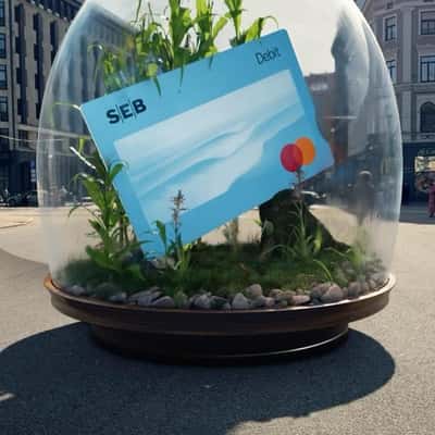 Debit Card Inside Terrarium on Street in a fake-out-of-home ad of SEB