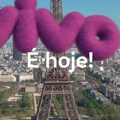 Fuzzy Letters Inflatable Bumps onto Eiffel Tower in a fake-out-of-home-ad of Vivo
