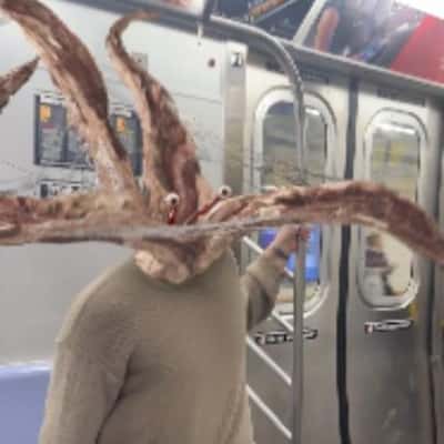 Parasyte Enter Man’s Ear in a fake-out-of-home ad of Netflix