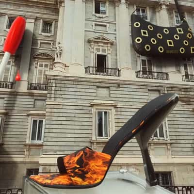 High Heels Unveiled in a fake-out-of-home ad of Shopbop