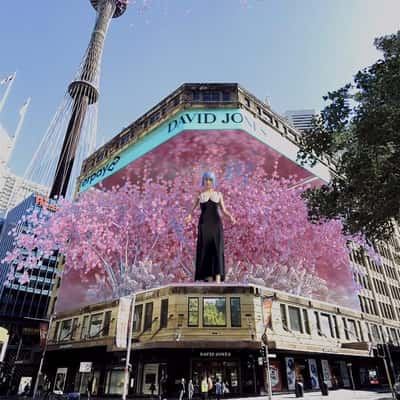 Mall Façade Turned to Digital Screen in a fake-out-of-home ad of Afterpay