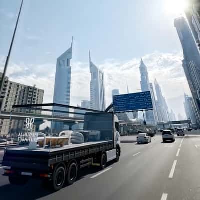 Tickets Released from Truck in a fake-out-of-home ad of Ak Huzaifa Furniture