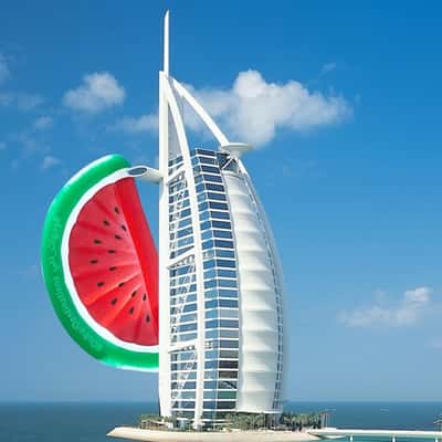 Floaters Spotted Across Dubai in a fake-out-of-home ad of BrandDubai