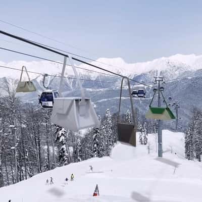 Bags Moves on Cable Car Line in a fake-out-of-home ad of Zivera