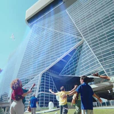 Air Conditioner Installed on Building in a fake-out-of-home ad of Samsung