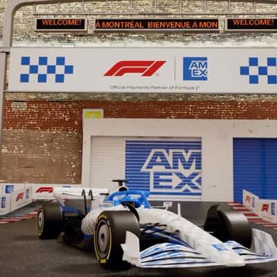 F1 Start Line at Building in a fake-out-of-home ad of American Express