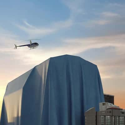 Blue Cloth Unveils Modernized Building in a fake-out-of-home ad of Arab Bank