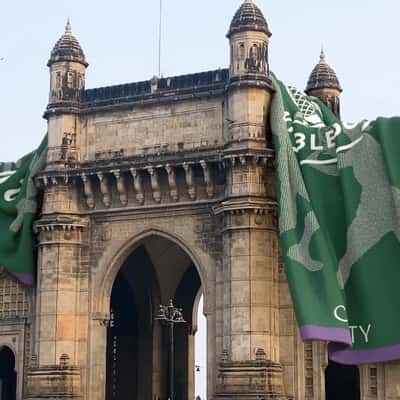 Towel Wraps Gateway of India in a fake-out-of-home ad of Christy