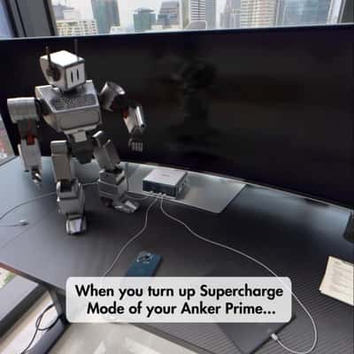 Laptop Transformed to Robot in a fake-out-of-home ad of Anker
