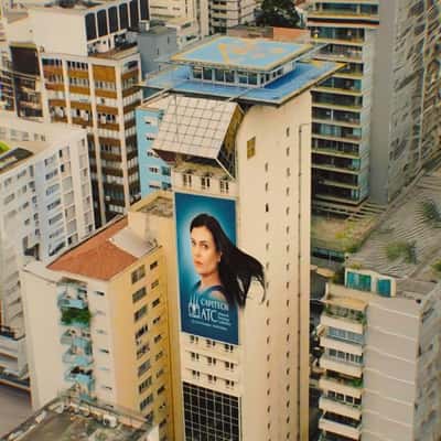 Hair Flowing in the Breeze on Billboard in a fake-out-of-home ad of CAPITECH