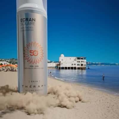 Sunscreen Lands at the Beach in a fake-out-of-home ad of Thérapy by Lina Khouili