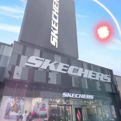 Shoebox Lands Above Sketchers Store in a fake-out-of-home ad of Sketchers