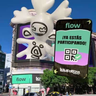 Character Emerges from Digital Screen in a fake-out-of-home ad of Lollapalooza