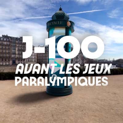 Sports Balls Emerge from Column Ad in a fake-out-of-ad of Ville De Paris