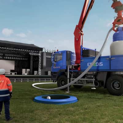 Electrical Plug Powers Festival Stage in a fake-out-of-home ad of Enedis