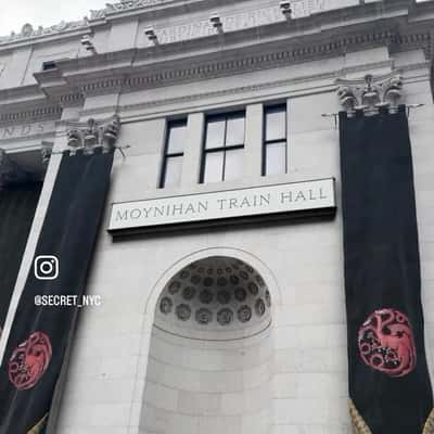 Banners Hang at Train Station in a fake-out-of-home ad of Game of Thrones