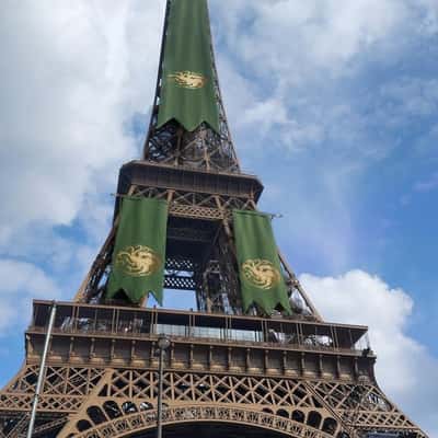 Banners Spread at Eiffel Tower in a fake-out-of-home ad of HBO Max