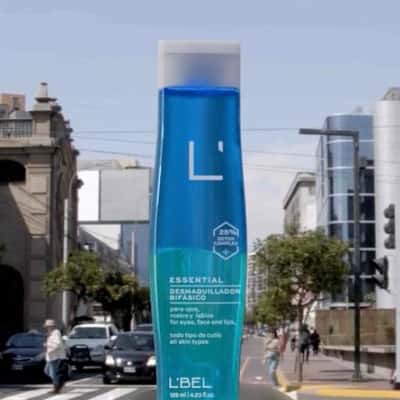 Makeup Remover Shines Bicycle Lane in a fake-out-of-home ad of L'BEL