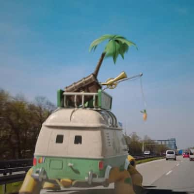 Van Transforms into Flying Turtle Van in a fake-out-of-home ad of LEGO