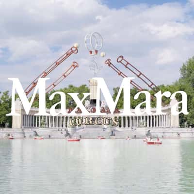 Circus Installation at Park in a fake-out-of-home ad of Max Mara