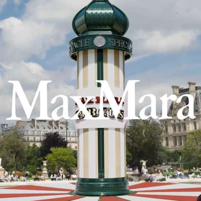 Column Ad Rises at Fountain in a fake-out-of-home ad of Max Mara