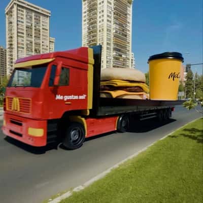Truck Loaded with Breakfast Treats in a fake-out-of-home ad of McDonald's