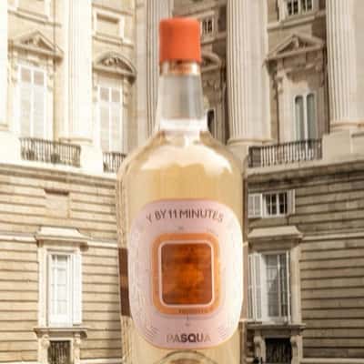Wine Picked Up by a Giant in a fake-out-of-home ad of Pasqua